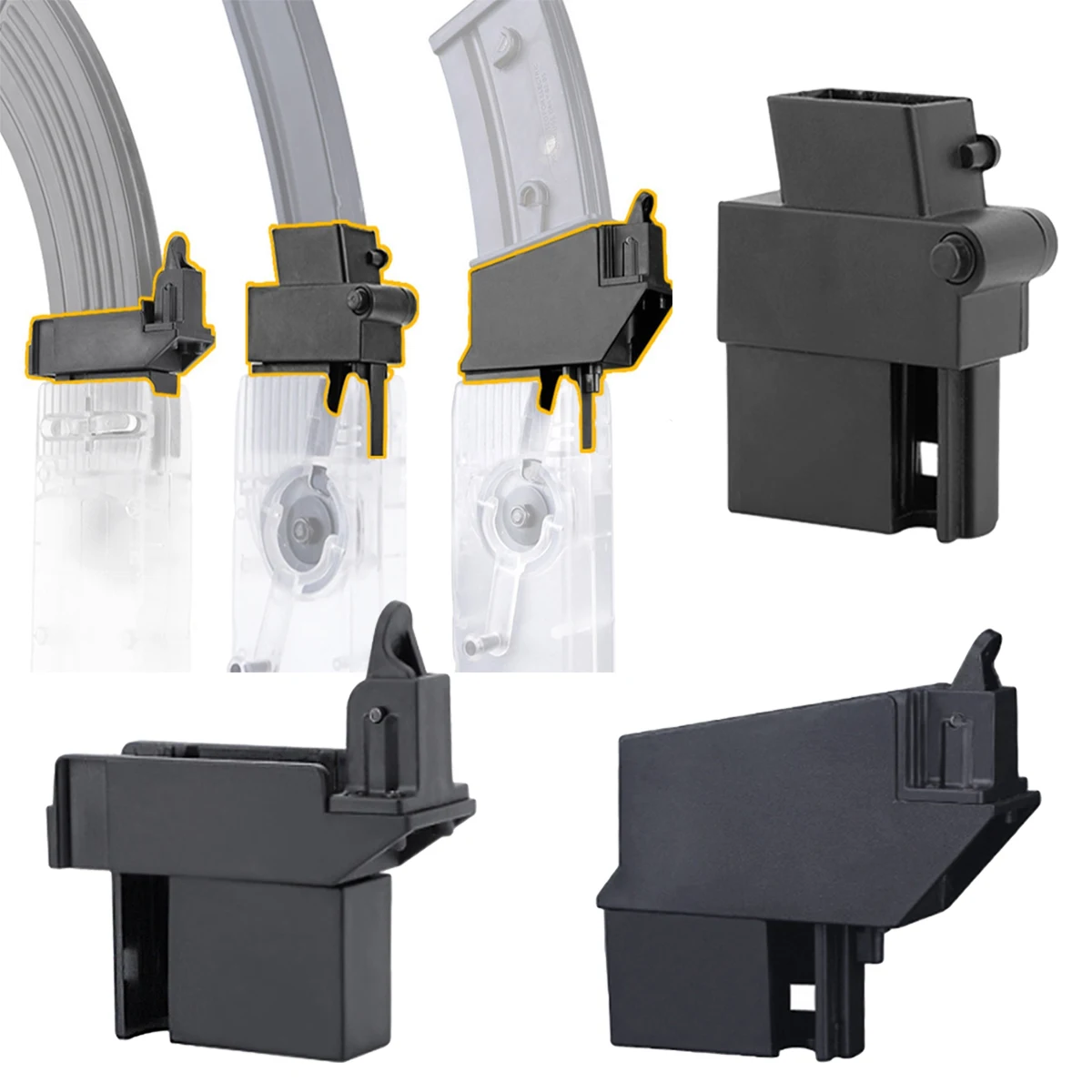 Convertidor táctico BB de relleno rápido para caza, juegos de guerra Airsoft, juegos Mag, Suft para diferentes tipos de cartuchos AEG Airsoft