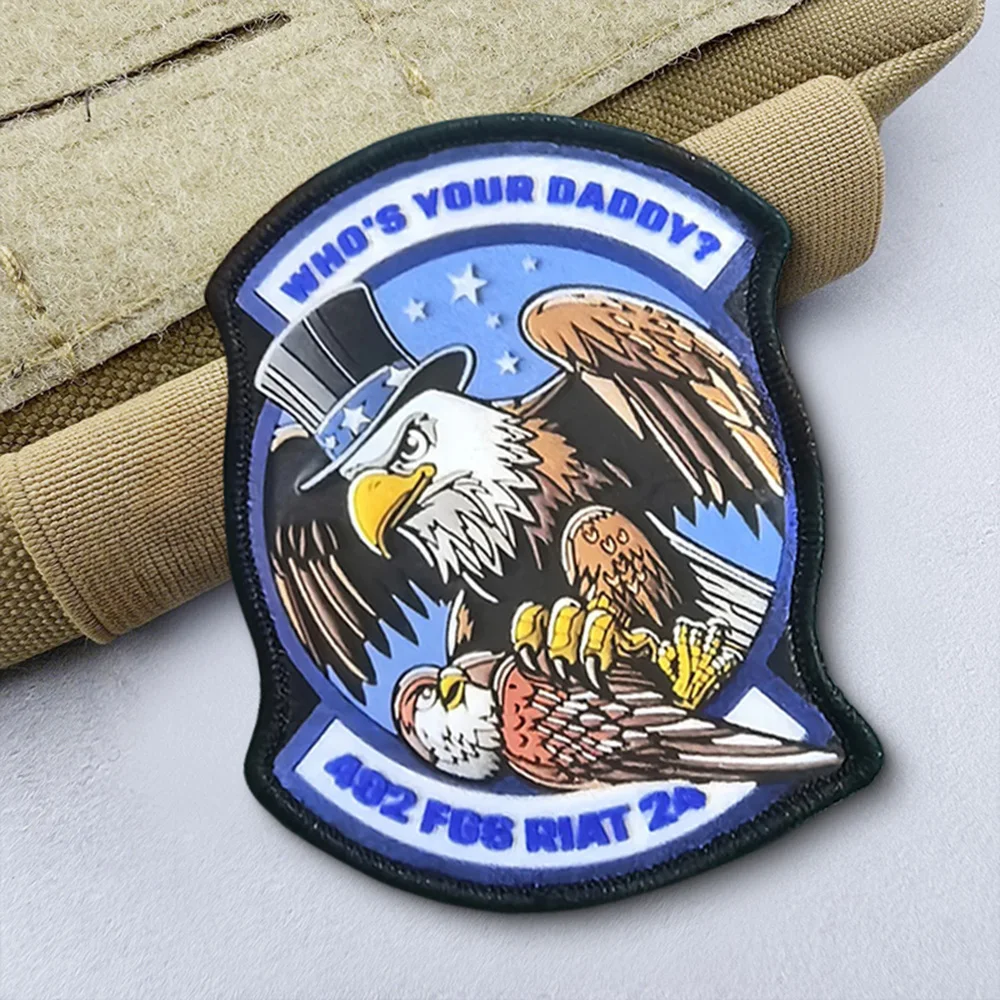 Parches tácticos Who's Your Daddy Eagle para ropa, parche de gancho y bucle, insignia militar, brazalete, pegatinas decorativas para mochila - imagen 5