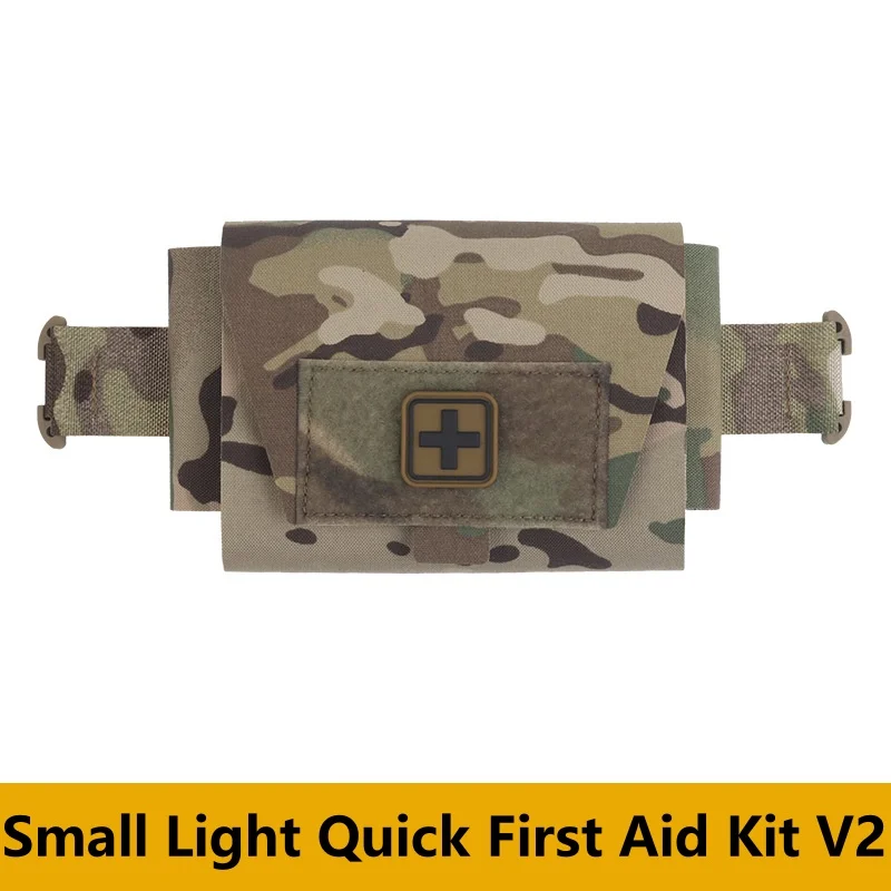 Pequeño botiquín de primeros auxilios de camuflaje ligero y rápido V2 MOLLE Kit de expansión de equipo de desmontaje rápido y mango de extracción rápida - imagen 2