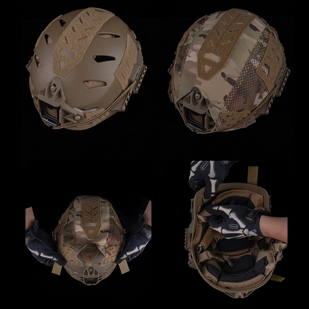 Cubierta táctica para casco Airsoft para equipo Wendy, casco de camuflaje de nailon 500D, accesorios para casco de caza y tiro - imagen 5