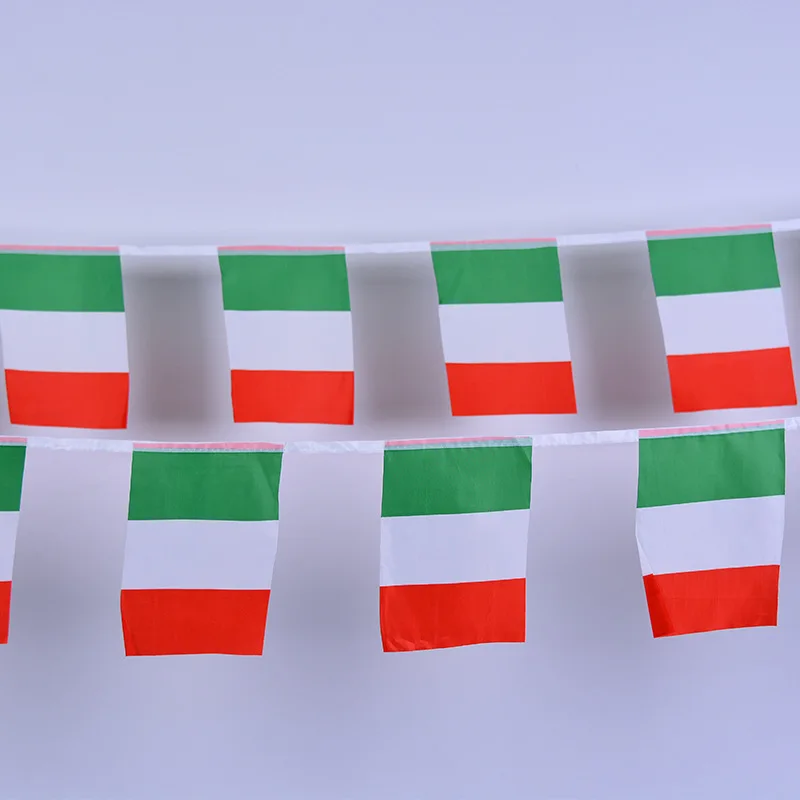Bandera del cielo de Italia, banderines de 14x21cm, cuerda Triangular de Italia, bunings, Festival, fiesta, vacaciones, lote de 20 unidades