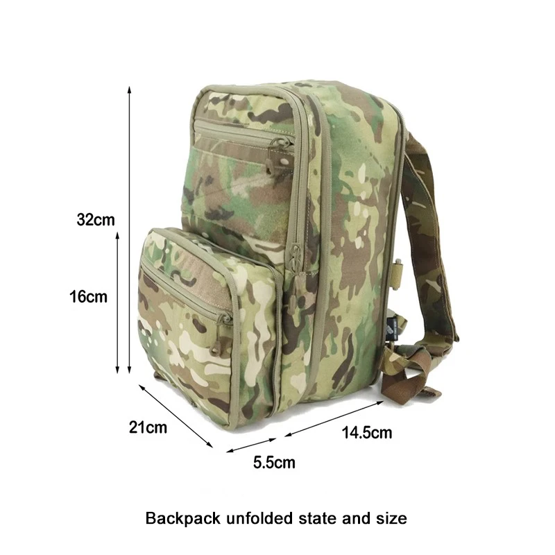 Interior de la mochila con compartimentos visibles