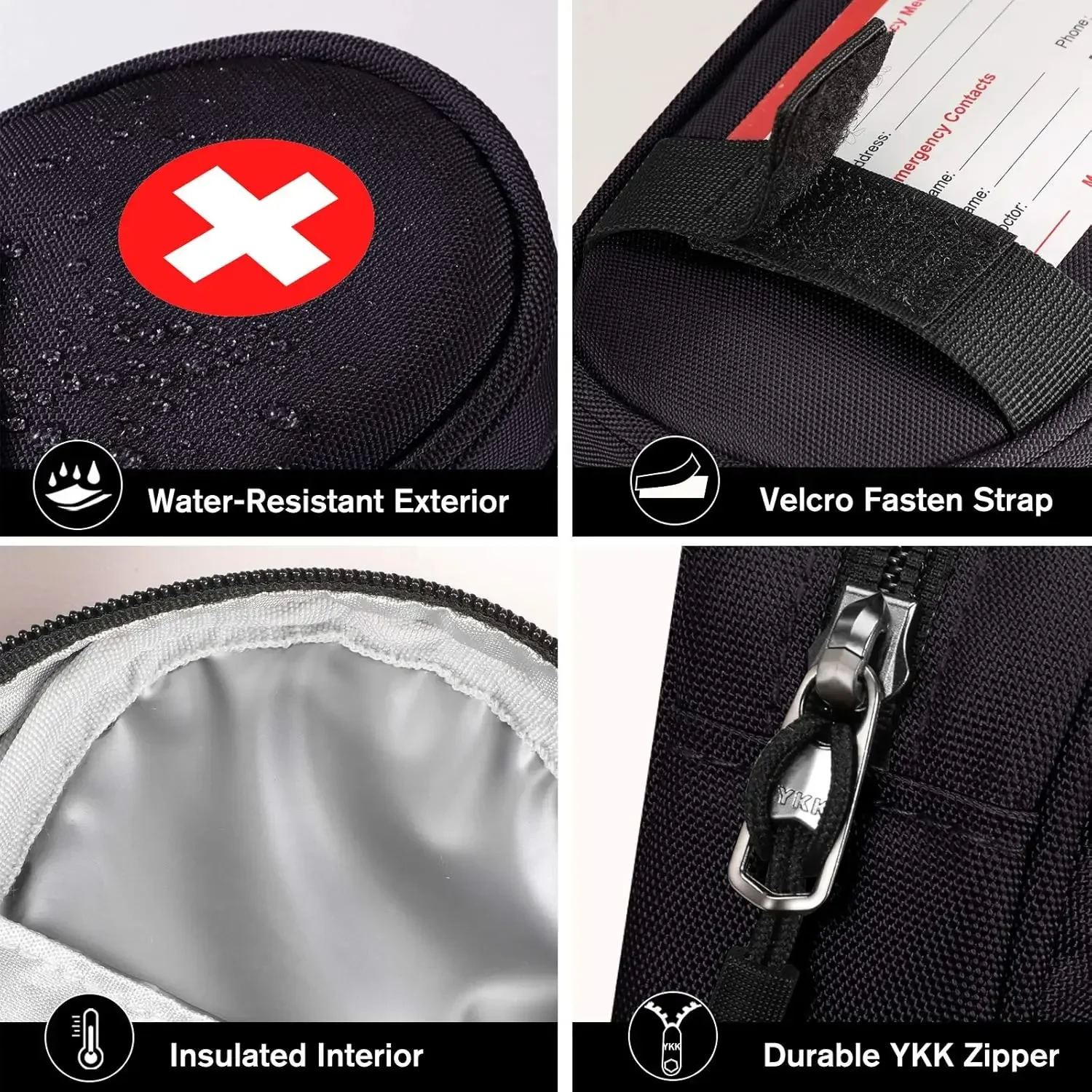 Bolsa organizadora de medicamentos de viaje para suministros médicos de emergencia, bolsa aislante EpiPens, Kit de supervivencia, equipo de acampada, 2 - imagen 2