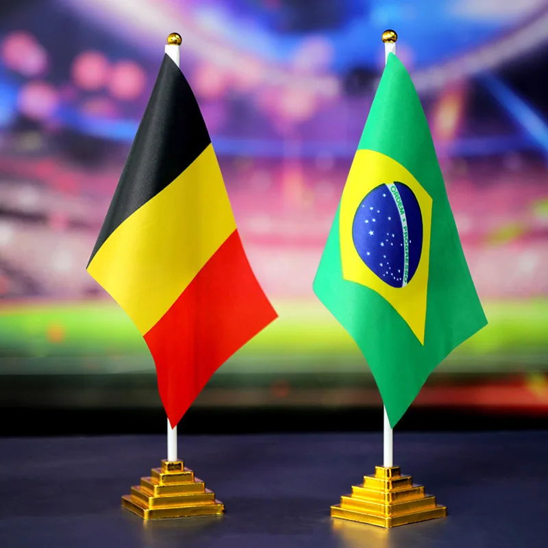 Base de plástico chapada en oro, Base de mástil cuadrado redondo, soportes de bandera de mesa, Mini Bases de bandera para decoración de mesa y fiesta, 10 Uds.