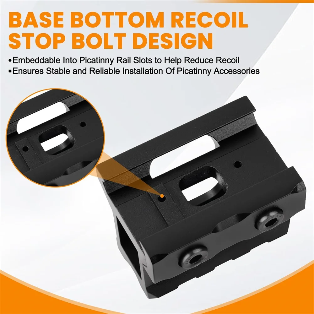 Soporte elevador Picatinny de 3 ranuras, soporte de Base elevador de alcance, soporte adaptador de 20mm, montaje de perfil alto de 1 "para accesorio de pistola de riel Picatinny - imagen 2