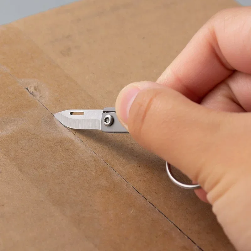 Mini cuchillo plegable de titanio para acampada EDC llavero - imagen 5