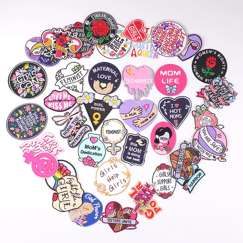 Girl Power-parche bordado para mujer, parches termoadhesivos para ropa, pegatinas de costura para decorar - imagen 3