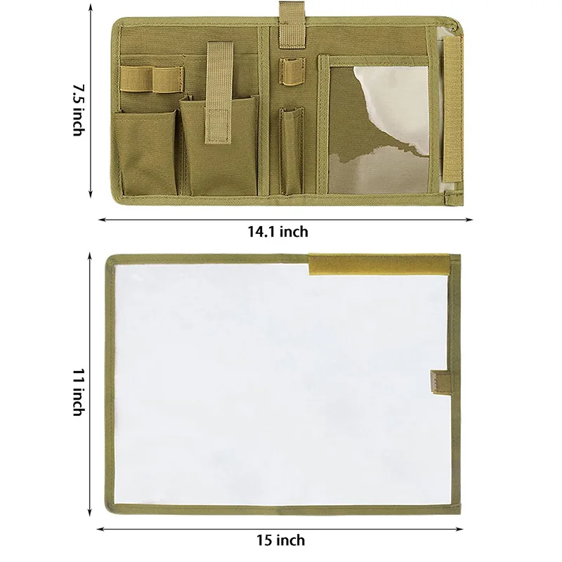 Estuche para mapas, cuaderno táctico, estuche para mapas multifuncional resistente al agua para senderismo militar, táctico, actividades al aire libre - imagen 2