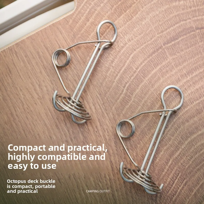 Tienda de campaña, clavos para cubierta de uñas, hebilla de resorte de torsión de pulpo, hebilla de cuerda de vino, hueso de pescado, accesorios para tienda de campaña de escalada y senderismo - imagen 2