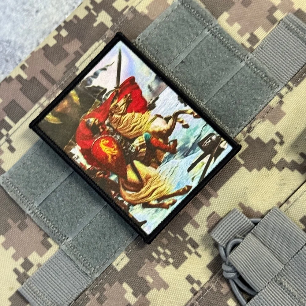 Parches Tácticos de San Alejandro Nevski para Ropa, Parche de Airsoft con Gancho y Bucle Impresos, Adhesivo para Mochila Militar