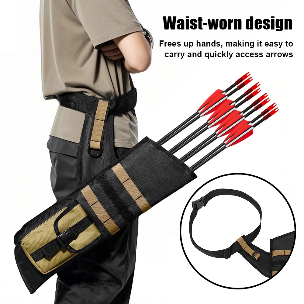 Bolsa de flecha para tiro con arco y cadera, soporte de flecha con sistema Molle, bolsillos, bolsa de cintura para transporte de flecha, accesorios de tiro de caza - imagen 2