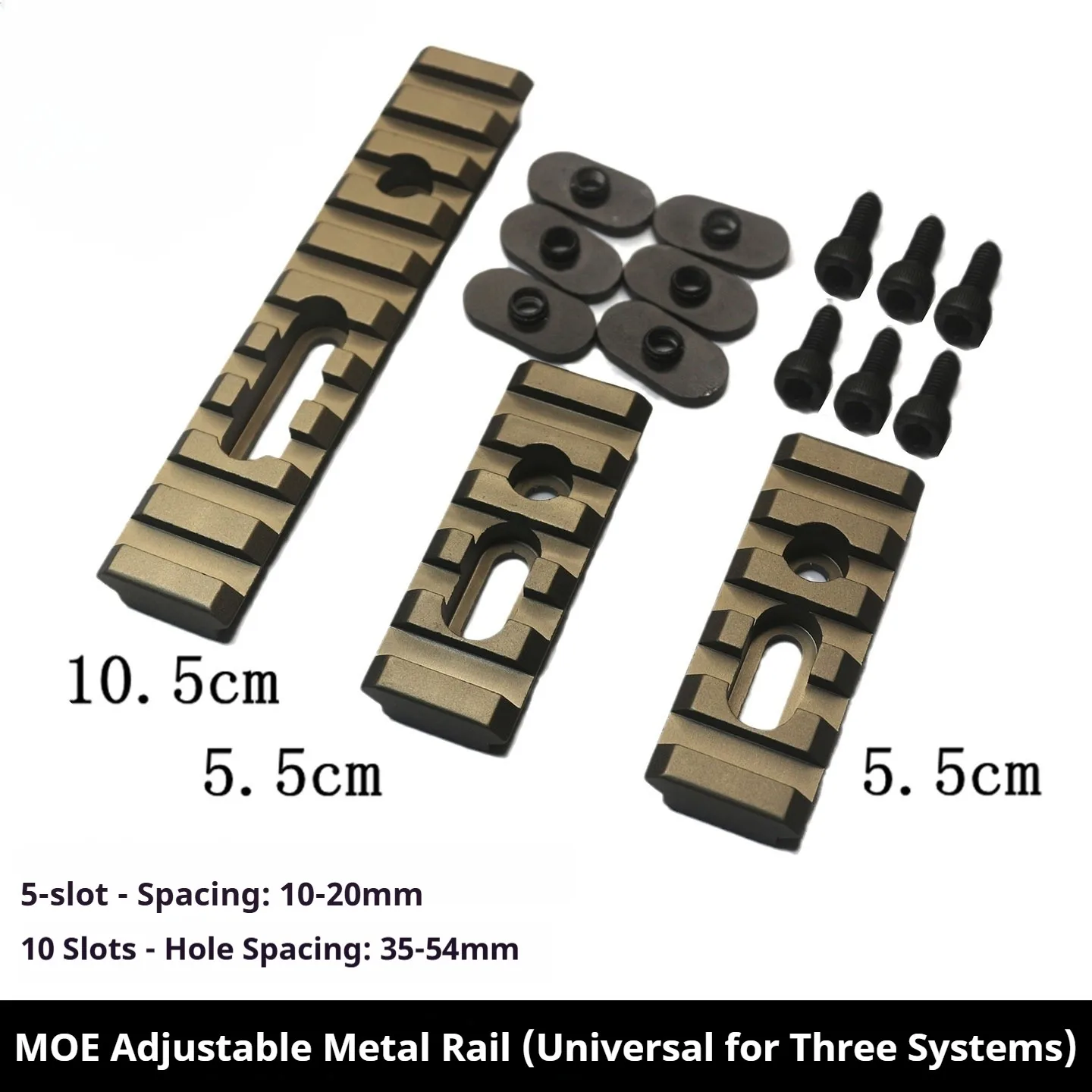 MOE/MLOK/Keymod/SMR Guardamanos de riel táctico de metal de 20 mm, Jailbreak de espina de pescado externa Picatinny - imagen 4