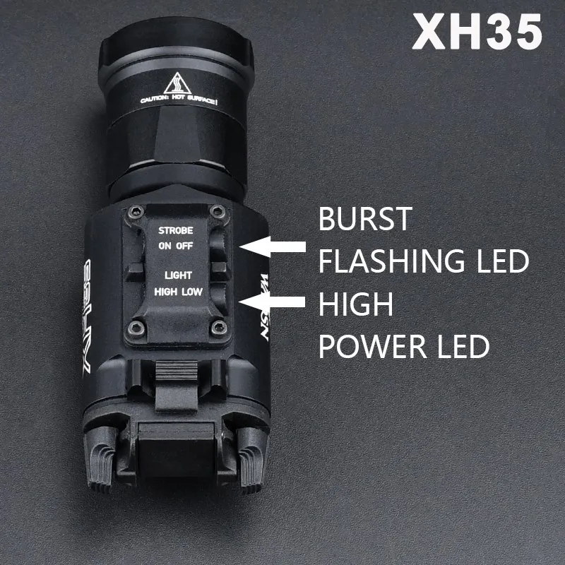 WADSN X300 X300UH-B X300V X300U XH35 LED luz blanca constante instantánea en arma de Airsoft linterna de luz compatible con riel Picatinny de 20mm - imagen 3