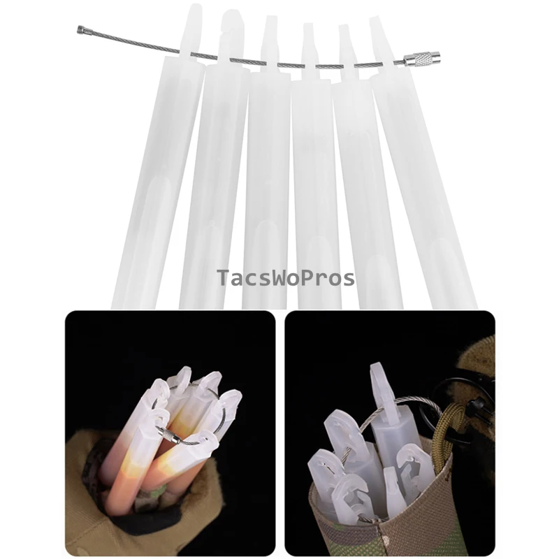 Bolsa de almacenamiento de barras luminosas tácticas, soportes de luz Chem, paquete de 6 bolsas de fluorescencia para deportes de tiro de caza al aire libre - imagen 5