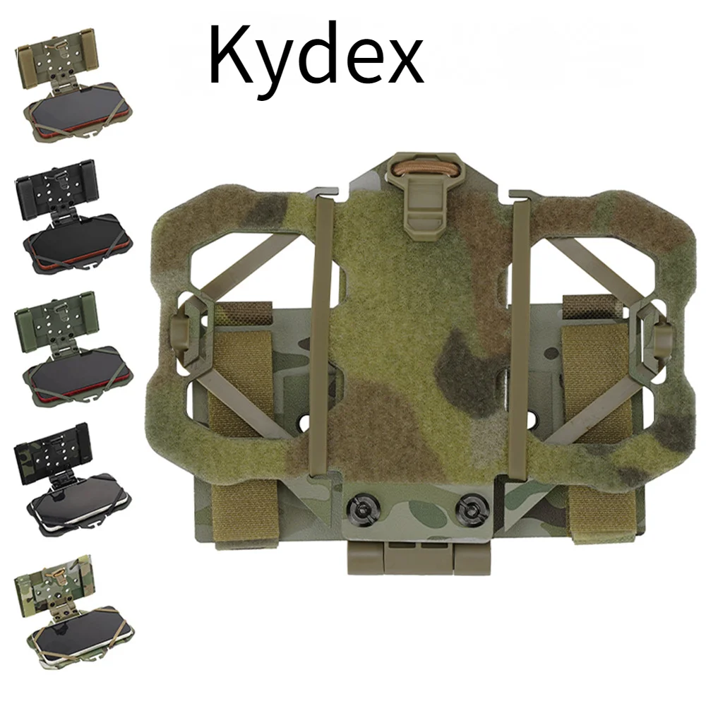 Soporte universal para teléfono móvil táctico Kydex, tablero de navegación de aleación plegable, sistema MOLLE - imagen 2