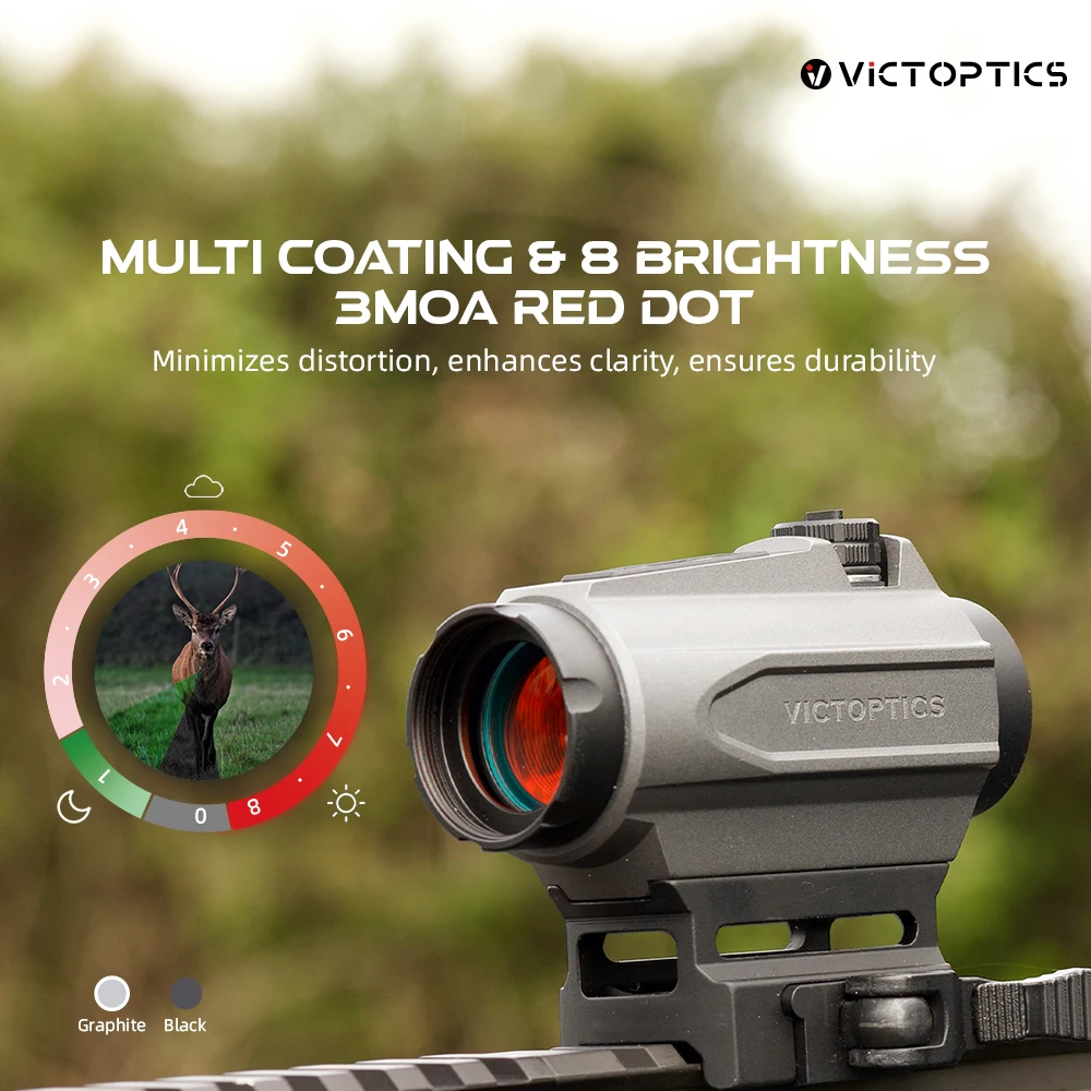 Mira Reflex VictOptics SRD 1x20, Punto Rojo, Tamaño 3MOA, 8 Niveles de Intensidad, Para Airsoft y Wargame, Incluye Protector BB Gratis - imagen 4