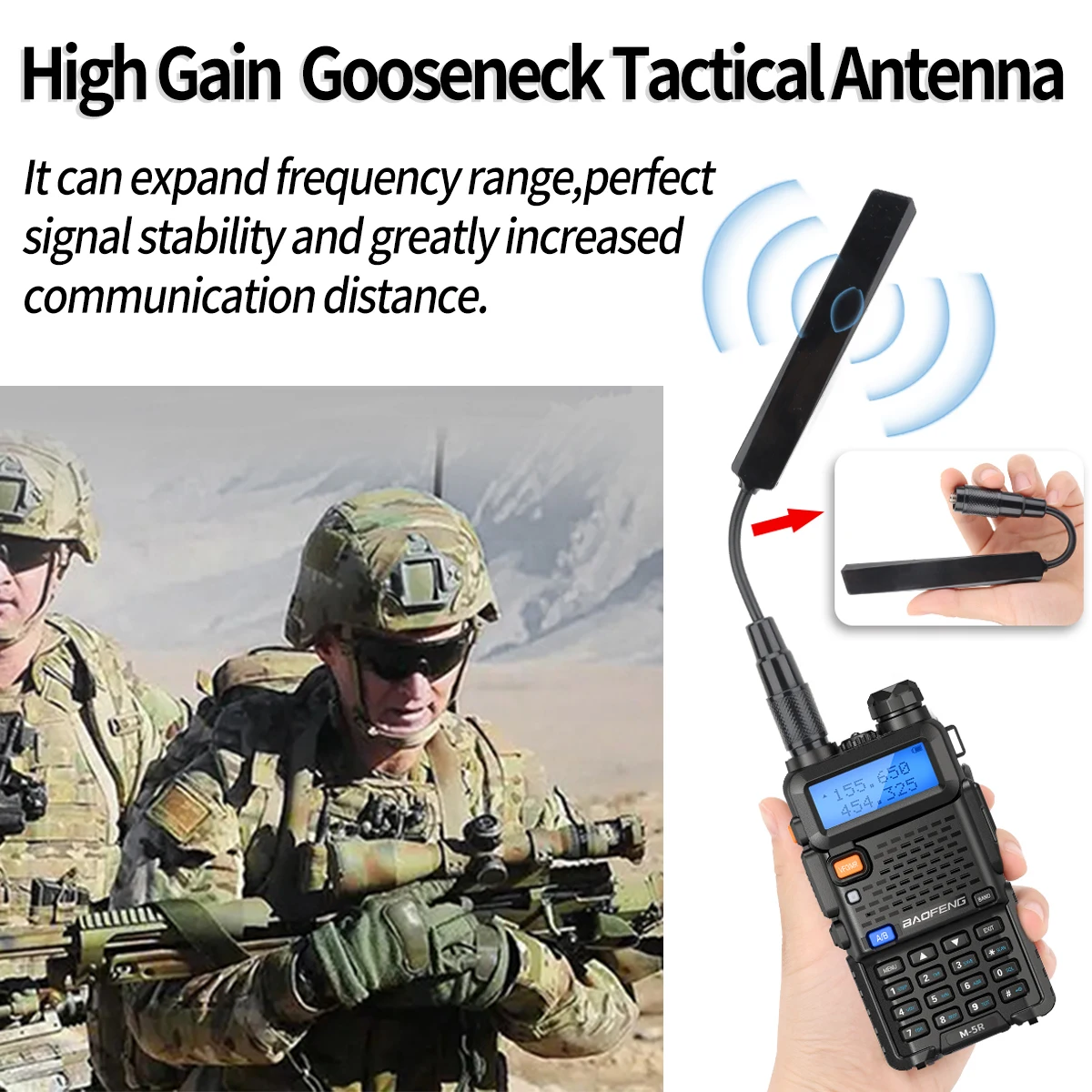 ABBREE AR-188 SMA antena hembra de doble banda 144/430MHz para Baofeng UV 5R 5RH 21 Pro Quansheng UV K5 K5(8) Walkie Talkie Ham Radio - imagen 4