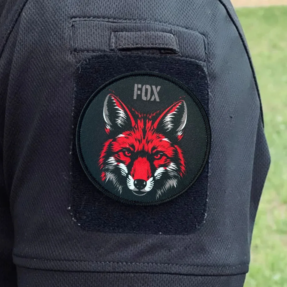 Parche táctico de cabeza de zorro, parches divertidos de gancho y bucle, insignia de moral, brazalete del ejército militar, pegatinas para mochila - imagen 5