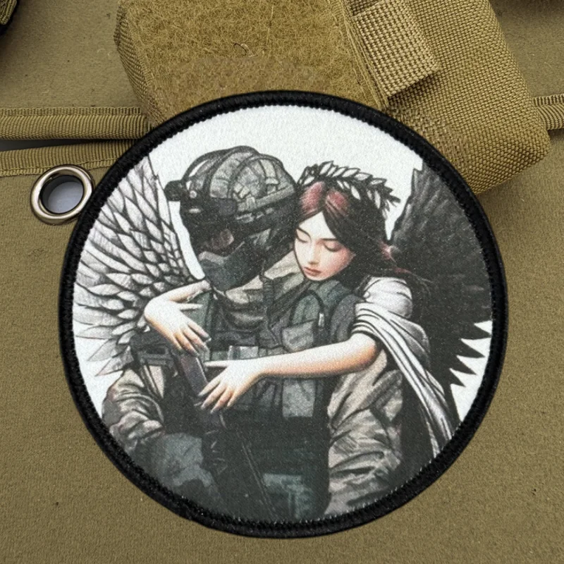 Parche con estampado de soldado de Ángel, chaleco táctico con gancho y bucle, insignia de moral, mochila, pegatinas decorativas, parches para brazalete para ropa - imagen 4
