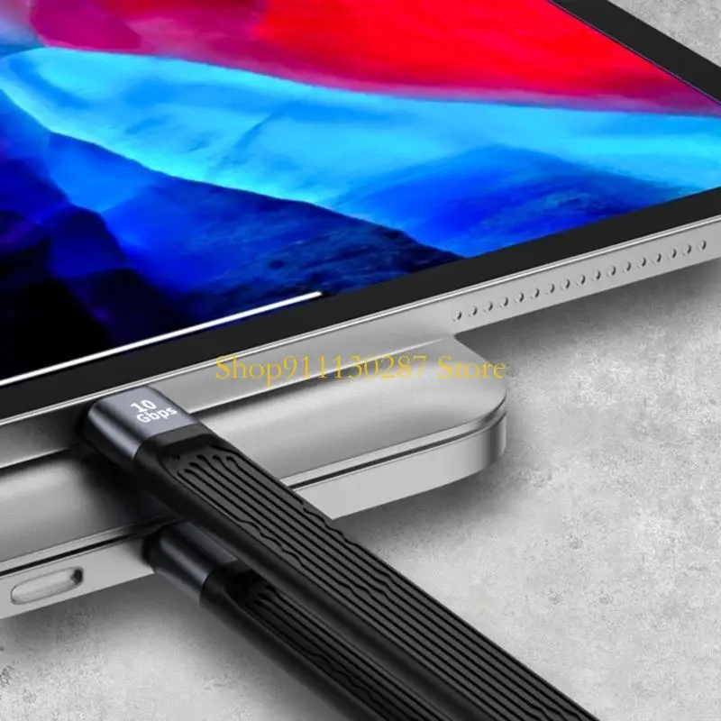 J1HC Cable carga velocidad 10/20 Gbps, suave a línea 13 22 negro con chip E-Marker - imagen 3