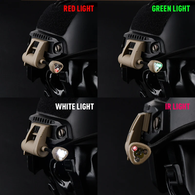 Luz táctica rápida para casco Mich, linterna LED de señal de caza, MPLS, carga 2,0, 4 modos, rojo, verde, blanco, IR MOLLE - imagen 2