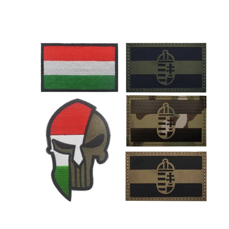 Parche reflectante IR bandera de Hungría con velcro para MOLLE