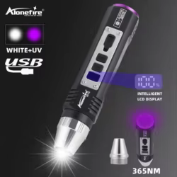 Alta potencia 20W UV 365nm + luz blanca linterna de iluminación USB recargable marcador de tinta Invisible gato perro orina escorpión dinero antorcha