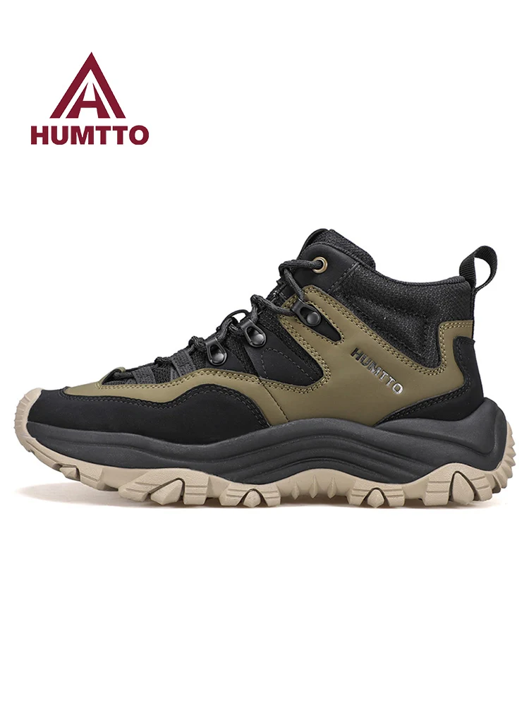 Zapatos de senderismo HUMTTO, botas de caza impermeables para hombre, botas tácticas de combate en el desierto, botas de trekking al tobillo, zapatillas de viaje de cuero cálidas para hombre - imagen 5
