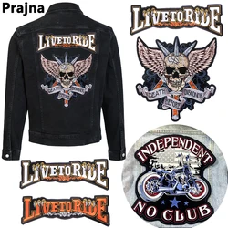 Parche bordado motorista calavera Punk – Grande para espalda o planchar
