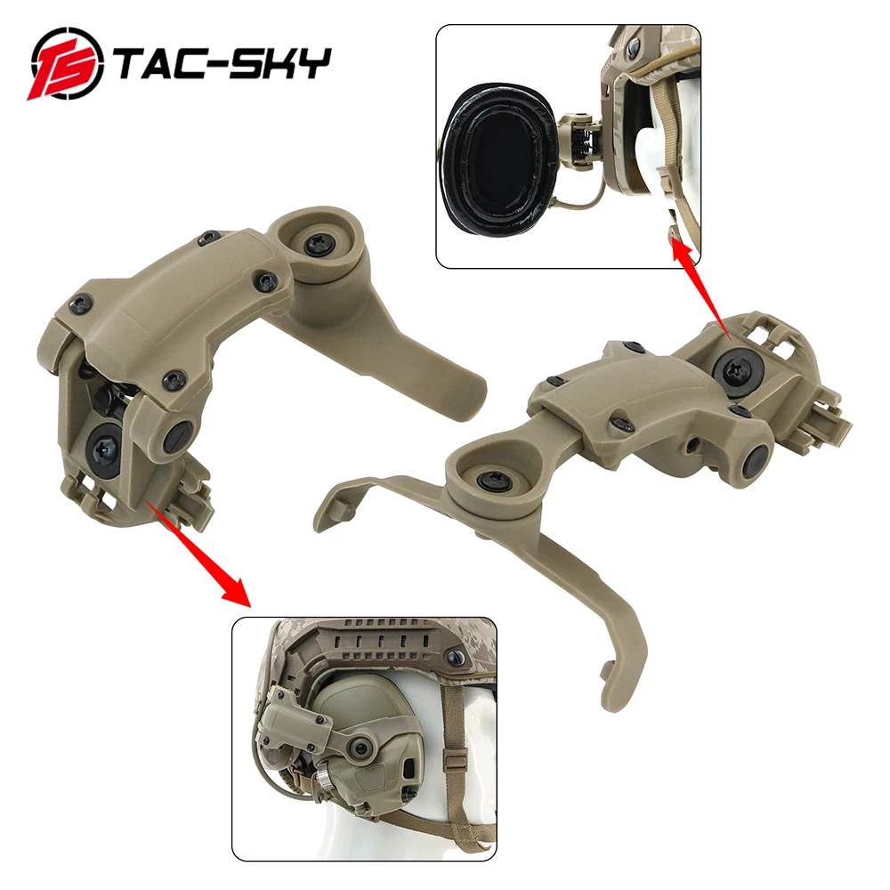 TS TAC-SKY casco táctico adaptador de riel de arco Compatible con auriculares tácticos AMP comunicación reducción de ruido auriculares AMP - imagen 5