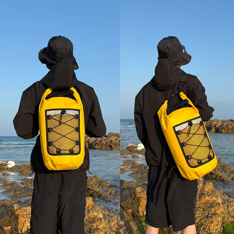 Bolsa de playa para natación, impermeable, para deportes acuáticos al aire libre, Rafting, canotaje, mochila de malla, separación en seco y húmedo, bolsa de juego de agua con cordón - imagen 3