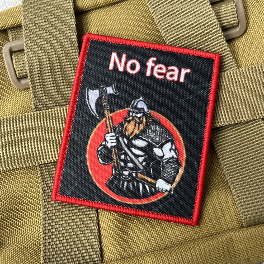 Insignia de moral "No hay miedo", parche táctico, brazalete militar, gancho y bucle, mochila para exteriores, accesorios para sombrero, pegatinas - imagen 5