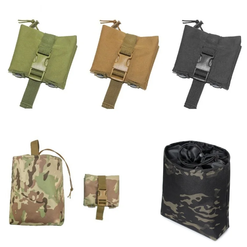 Bolsa plegable Molle para revistas, bolsa de caída para senderismo al aire libre, munición de caza, herramienta EDC, riñonera, funda plegable para recuperación de utilidad