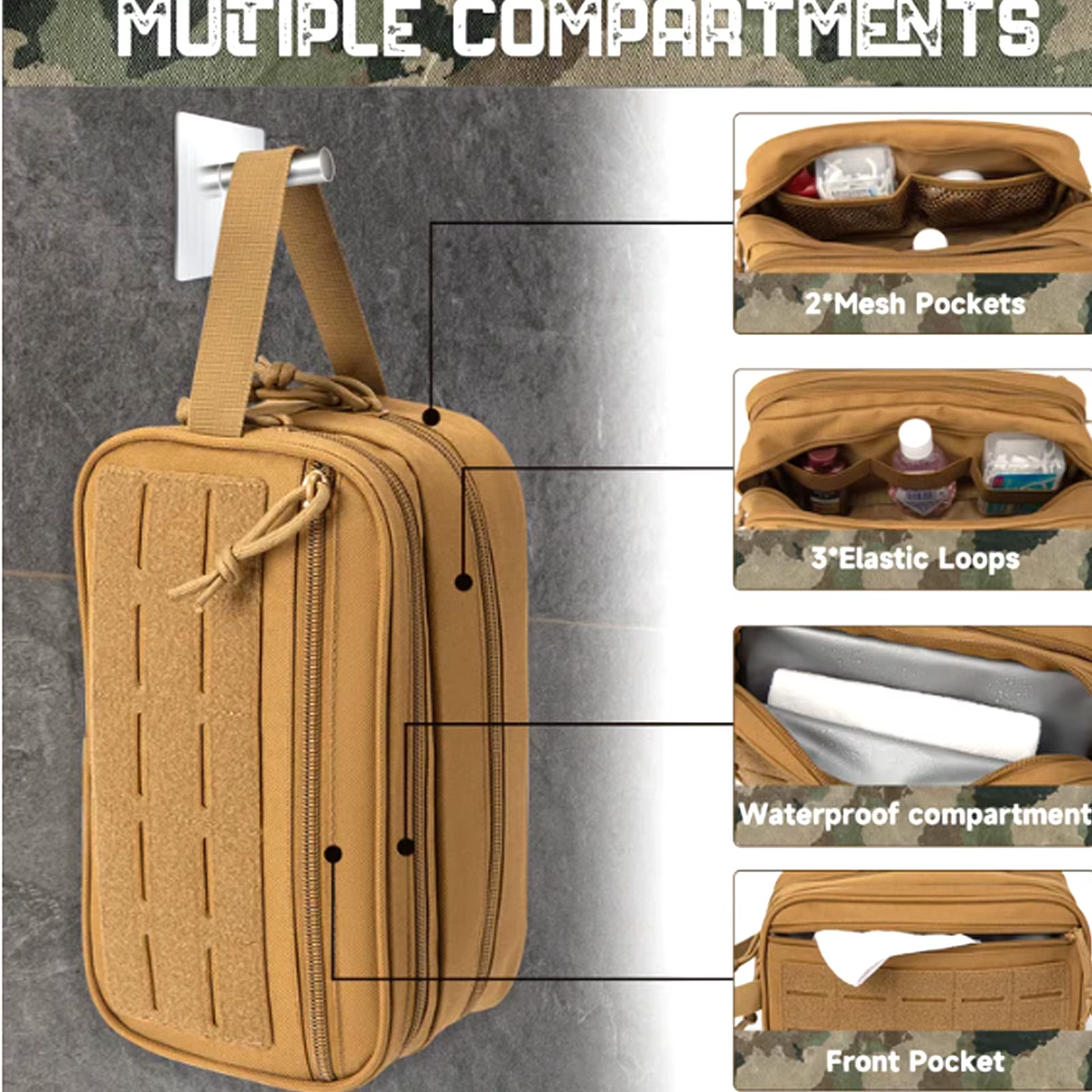 Neceser táctico Molle – Bolsa de higiene EDC para hombre - imagen 4