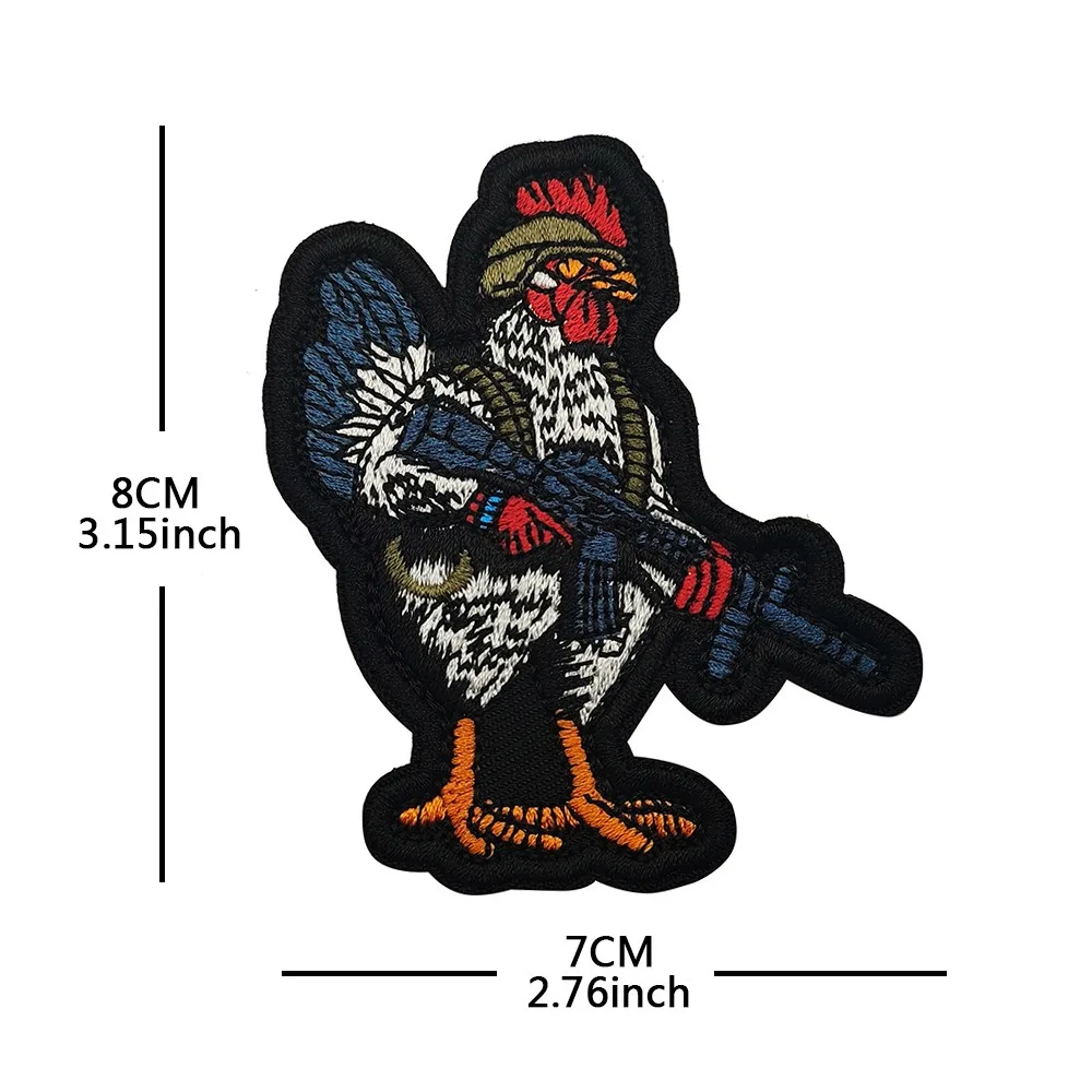 Parche táctico de animales, parches de gancho y bucle bordados de gallo y pato, insignia de moral del ejército militar, brazalete, ropa, pegatinas para mochila - imagen 2