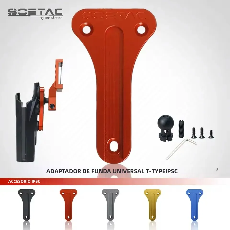 SOETAC IPSC IDPA adaptador de pistolera ajustable tipo T CNC aluminio competición engranaje de extracción rápida accesorios ipsc multiángulo