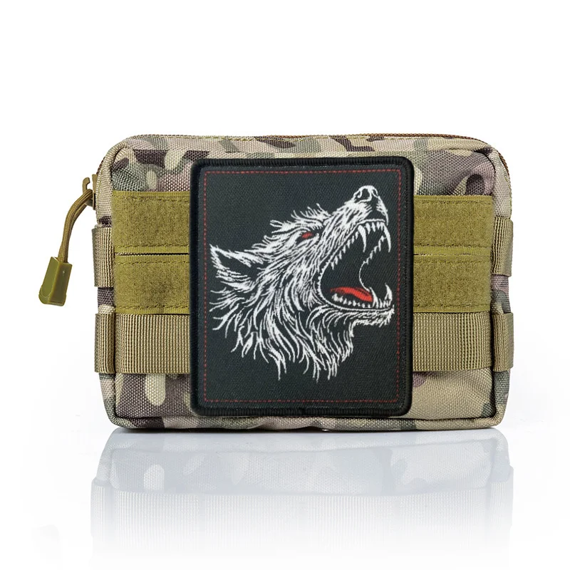 Parche táctico de lobo, insignia de moral con estampado de gancho y bucle, mochila militar, accesorios de decoración de ropa, brazalete adhesivo - imagen 5