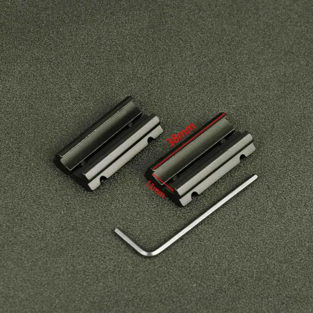 2 uds soporte de alcance táctico Picatinny con cola de milano de 3/8 "11mm a 7/8" 20mm adaptador de riel Picatinny accesorio de pistola de montaje - imagen 2