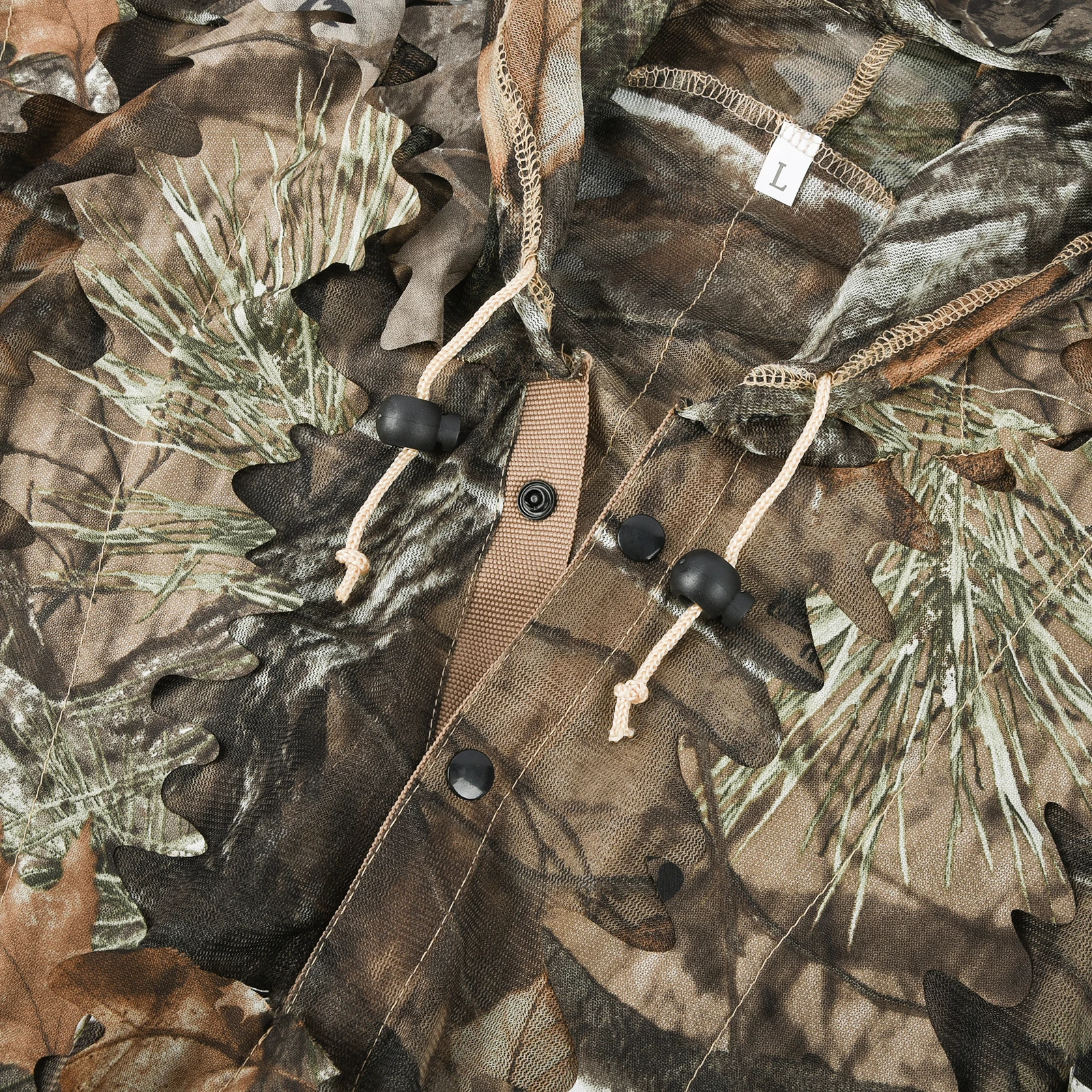 Venta caliente otoño Hojas de arce camuflaje biónico capa de caza delgada suave transpirable caza Ghillie traje ropa de protección solar - imagen 5