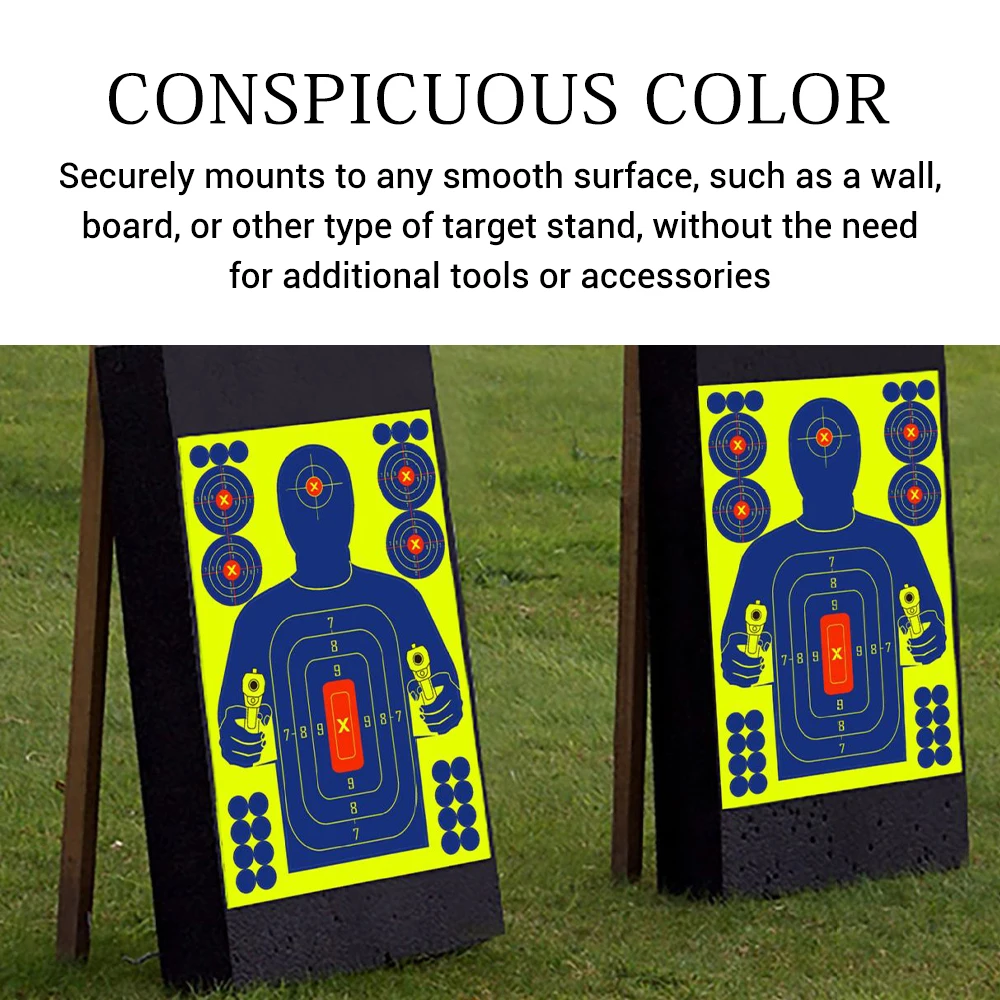 10 Uds pegatinas de objetivo de salpicaduras 12*18 pulgadas pegatinas de objetivo de práctica autoadhesivas para rifles pistolas BB, papel de destino para pistolas de pellets - imagen 4