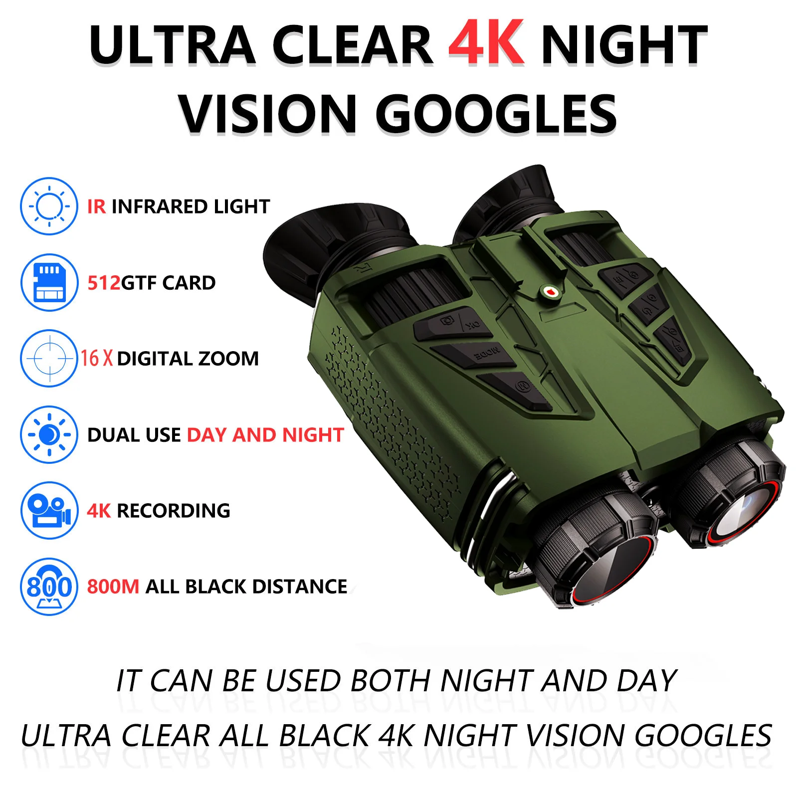NVC800 WIFI Monocular térmico compacto Zoom 16x gafas de visión nocturna ajustables cámara térmica ligera para caza y Camping