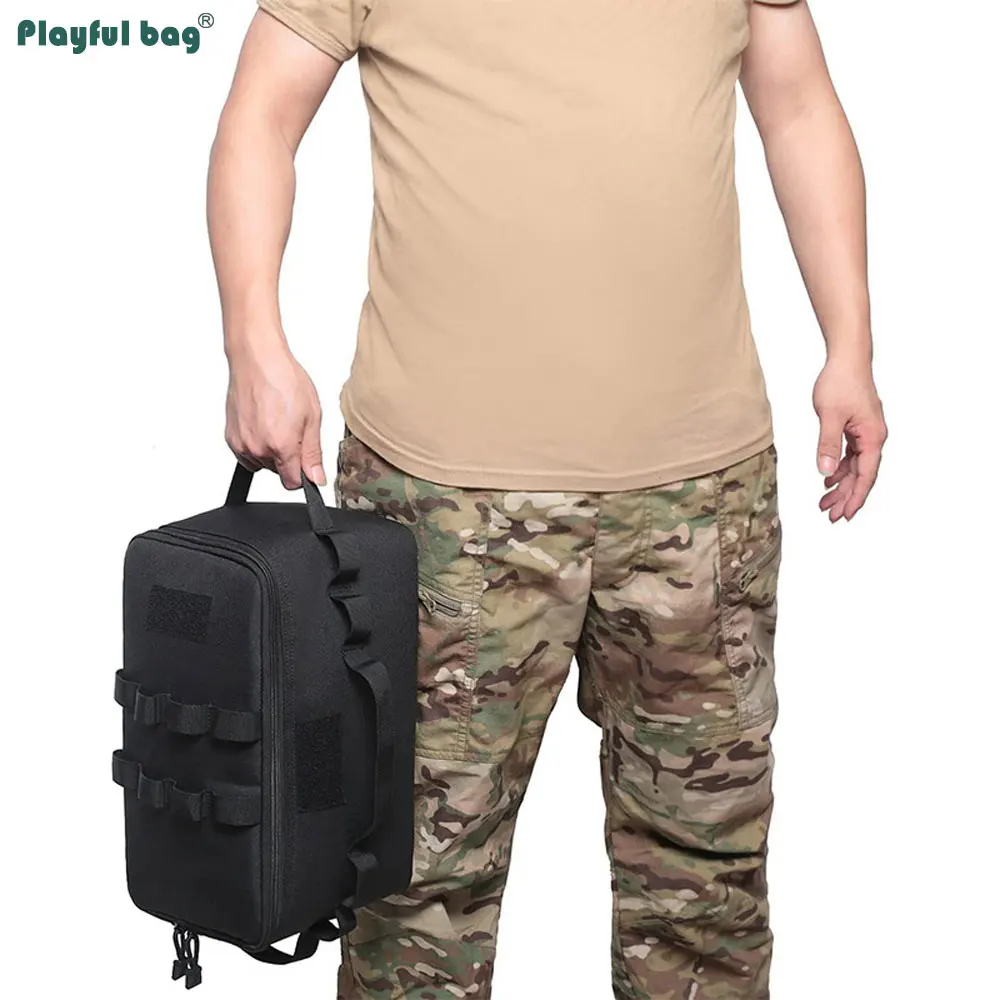 Bolsa de almacenamiento táctica para acampada, bolso de lona de camuflaje, paquete de transporte de mano pequeño multifuncional, equipo para deportes al aire libre AVA266 - imagen 2