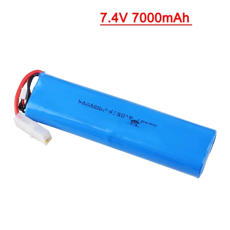 Batería de iones de litio con cargador para tanque de control remoto, pila con enchufe XT60/Tamiya, 7,4 V, 7000mAh, 20C, para Henglong 3818, 3819, 3838, 3839, 3869, 3889, 3938, 1/16 - imagen 3