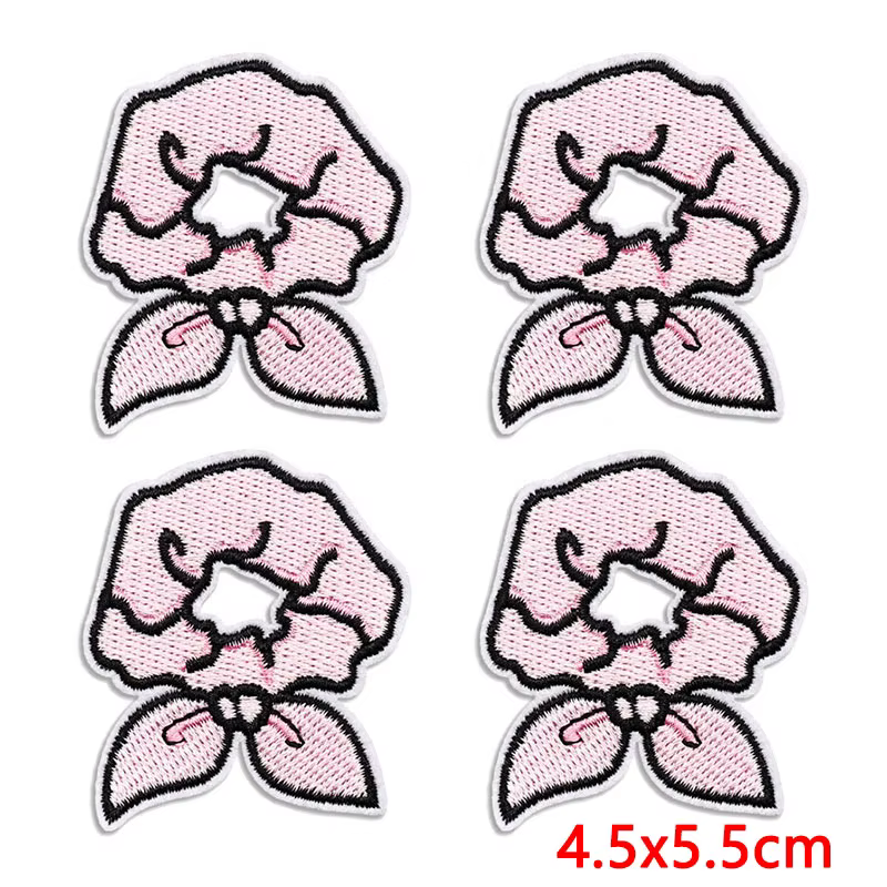 Parche bordado termoadhesivo rosa para ropa, apliques infantiles - imagen 3