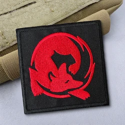 Parche táctico bordado zorro rojo – Insignia de moral con velcro
