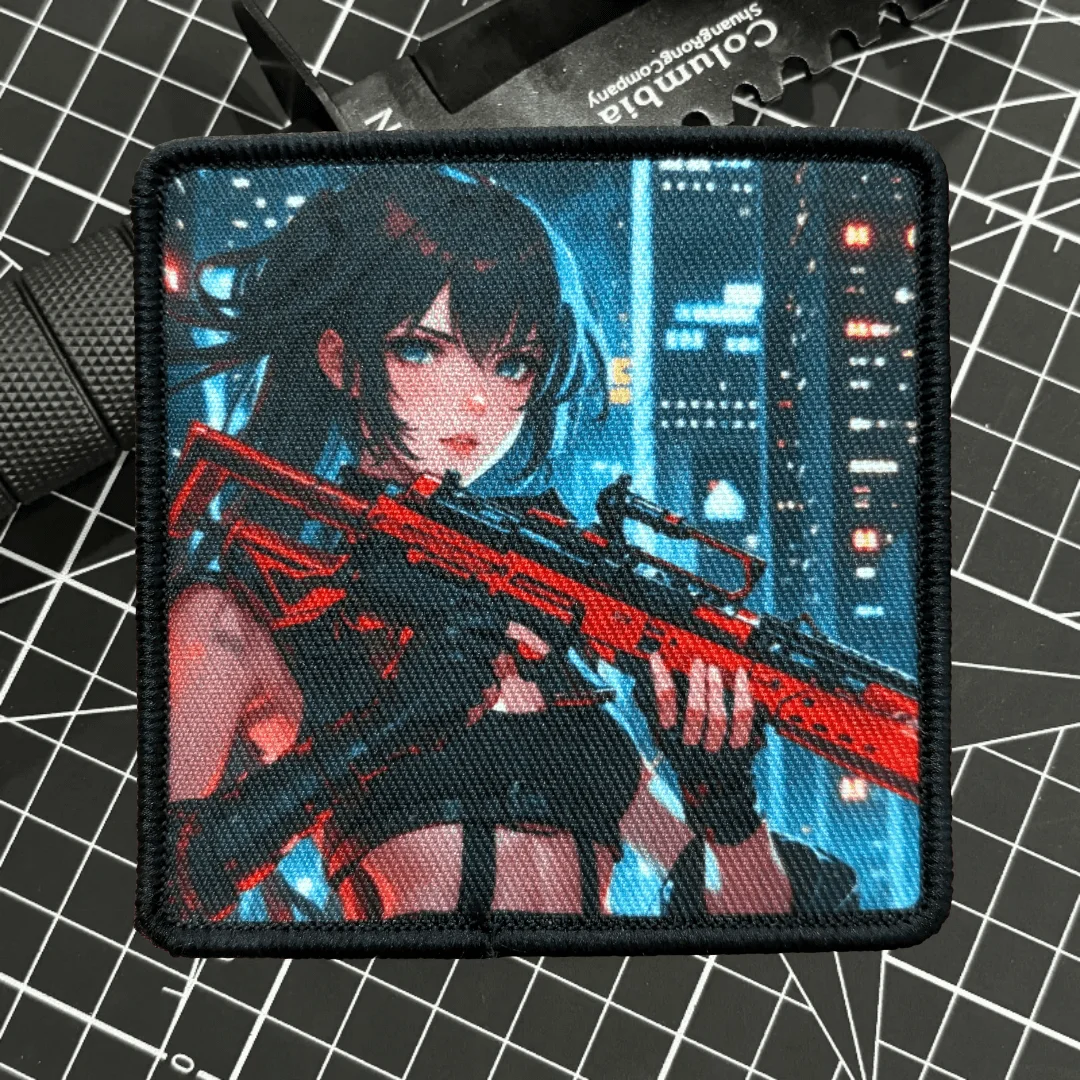 Parche táctico de chica espía urbana, parche de gancho y bucle estampado fresco, insignia de moral de Anime militar para niñas, brazalete, pegatinas para mochila - imagen 2