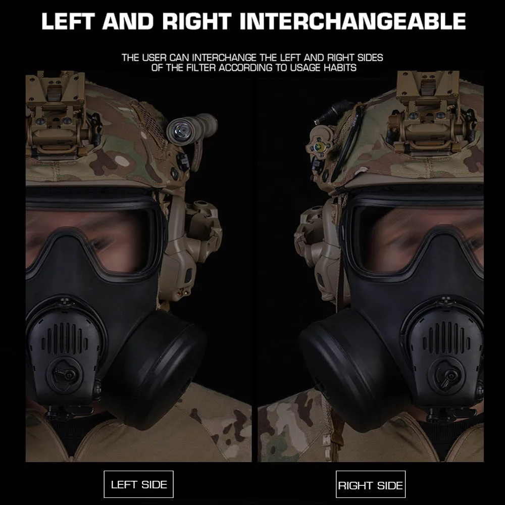 Máscara de Gas y polvo M53, modelo simulado para Paintball táctico, máscara protectora de cara completa con filtro de ventilador, recipiente, comunicación de micrófono - imagen 5