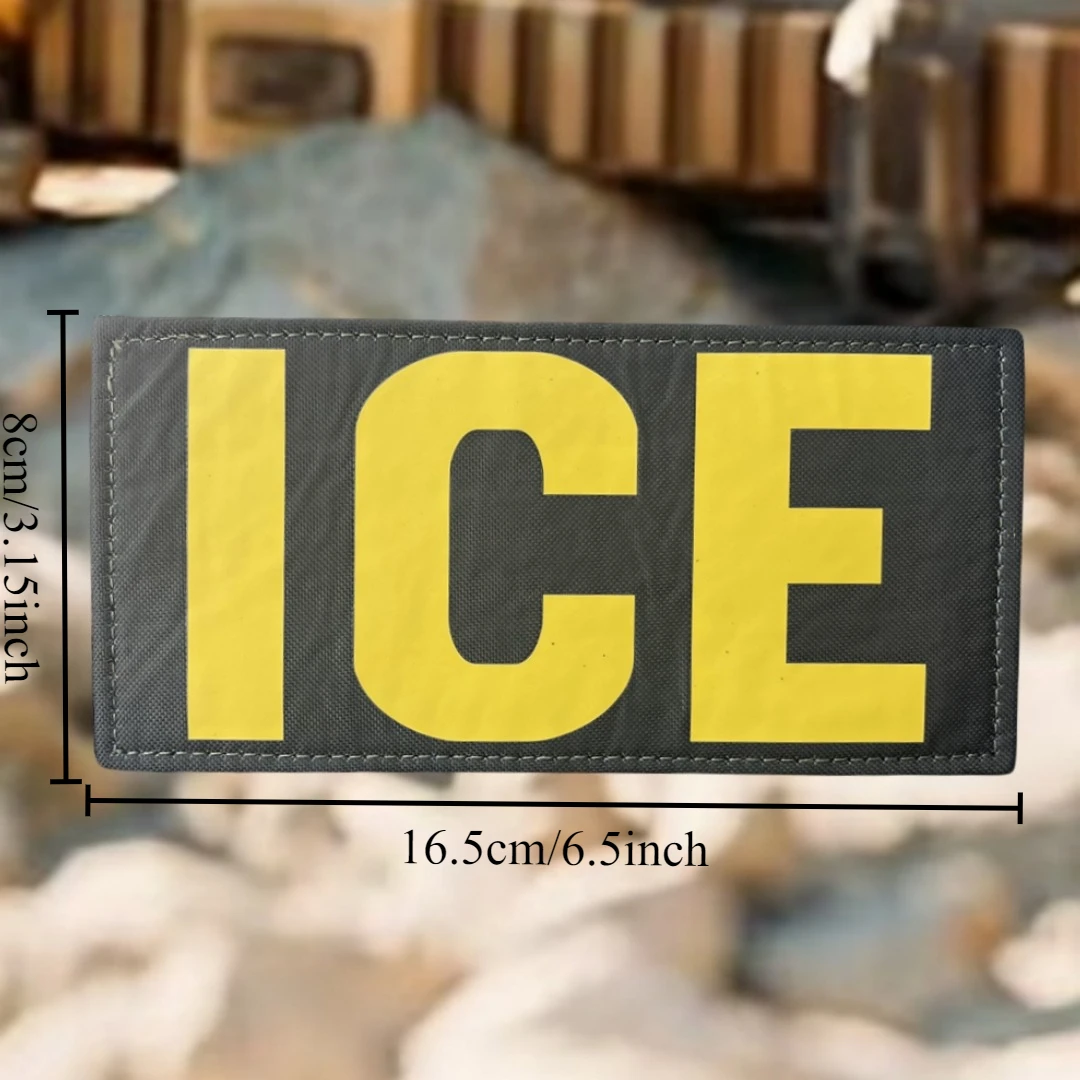 Parche de insignia de moral táctica de hielo, brazalete militar, gancho y bucle impresos para ropa, pegatina para mochila - imagen 2