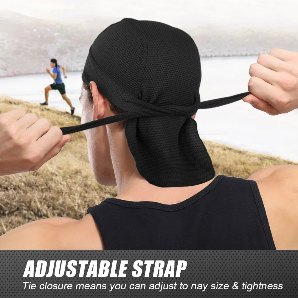 Gorras de ciclismo Durags de secado rápido para hombre, gorros suaves Doo trapos, deporte, senderismo, correr, casco de bicicleta, forro de cabeza, sombrero pirata - imagen 4