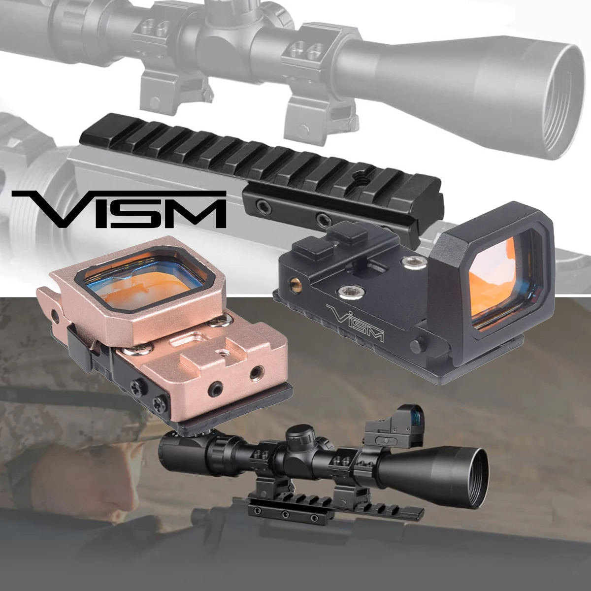 Adaptador de montaje de conversión de riel táctico de cola de milano de 11mm a 20mm, mira de punto rojo VISM, Base de riel de montaje elevador, accesorios para pistola de caza